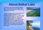 Baikal. Байкал. Топик по английскому «Байкал» (Baikal) Описание озера байкал на английском