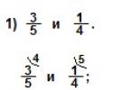 Reduction of a fraction to the smallest common denominator: a rule, examples of solutions